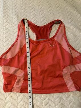Nike Women's XL Coral and Pink Racerback Sports Bra Crop Top